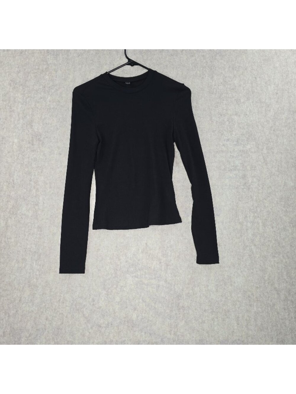 Shein Long Sleeve Black Ribbed Top Womens XS
